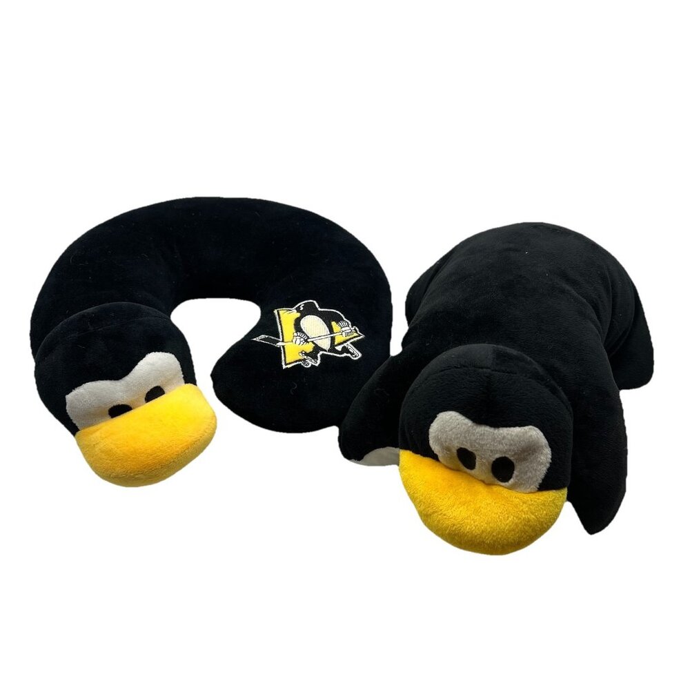 Iceburgh Pittsburgh Penguins Mascot Pillow Lot Neck Travel SGA Bed Bedding NHL
